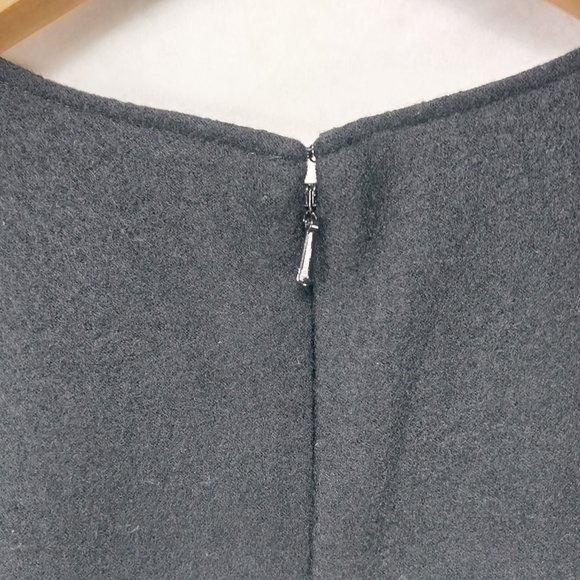 Banana Republic Black Dress Size 4 Small 100% Wool Sleeveless Fit Flare High Low - Picture 6 of 13